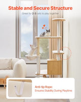 VEVOR Large Cat Tree with Litter Box Enclosure, 55.12 inches Tall, 2-in-1 Cat Tower, Multi-Level Cat Condo Furniture with Perches, Sisal Scratching Posts, Hammock, Big Kittens House for Indoor Cats